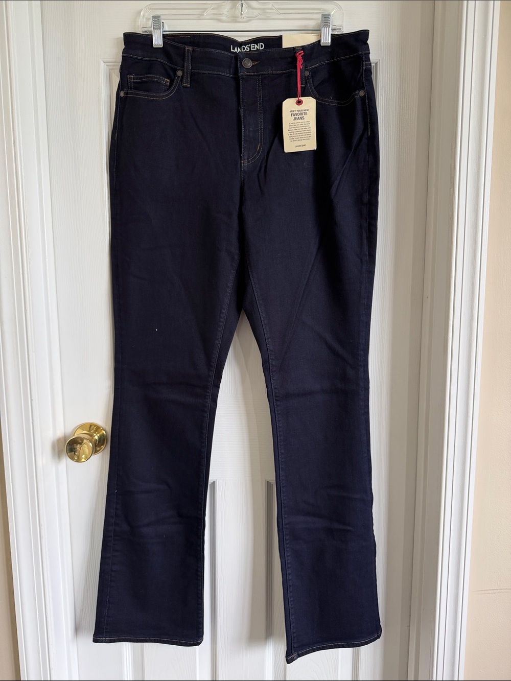 NWT Lands' End Women's Dark Navy Bootcut Jeans - Tall